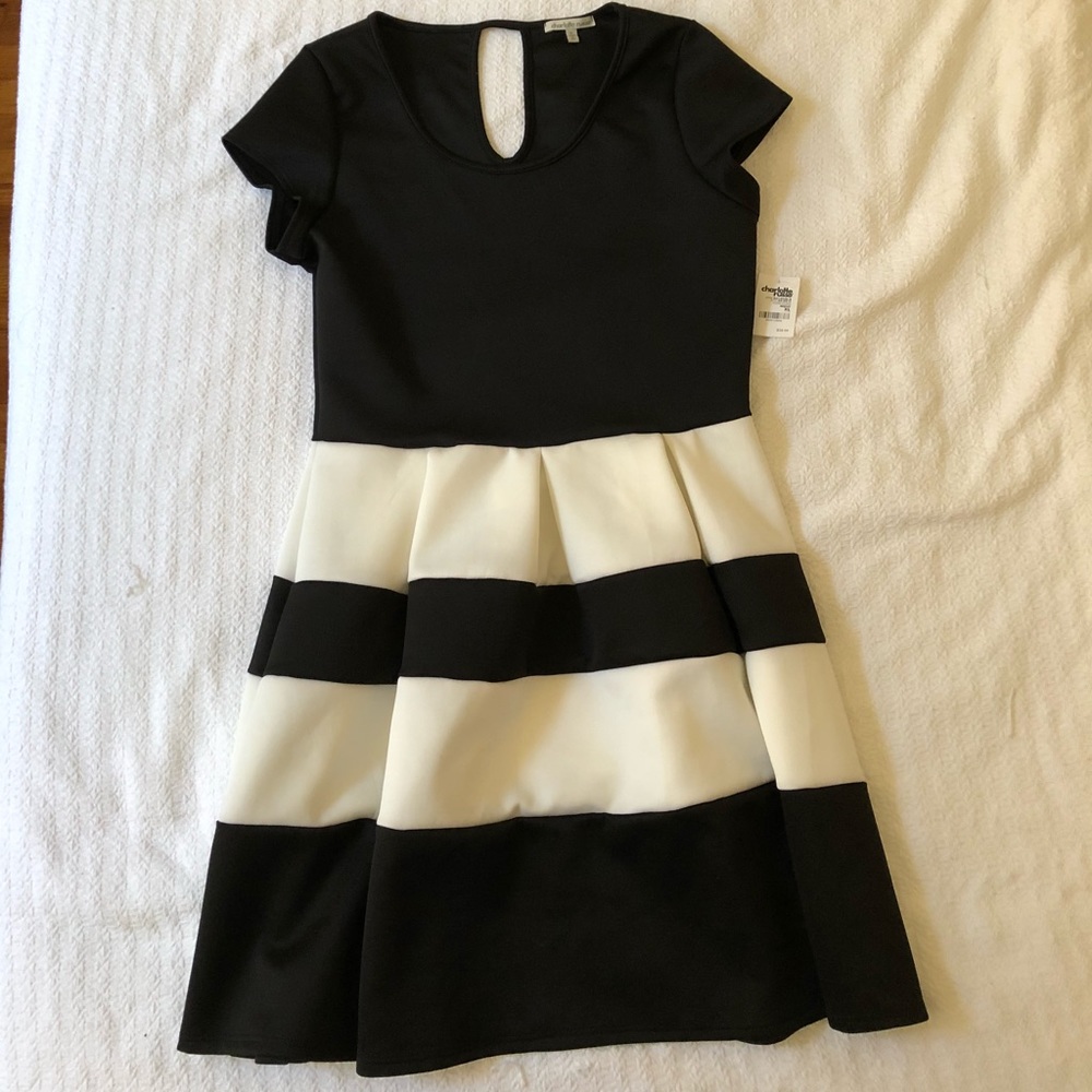 Charlotte Russe Black Striped Formal Dress